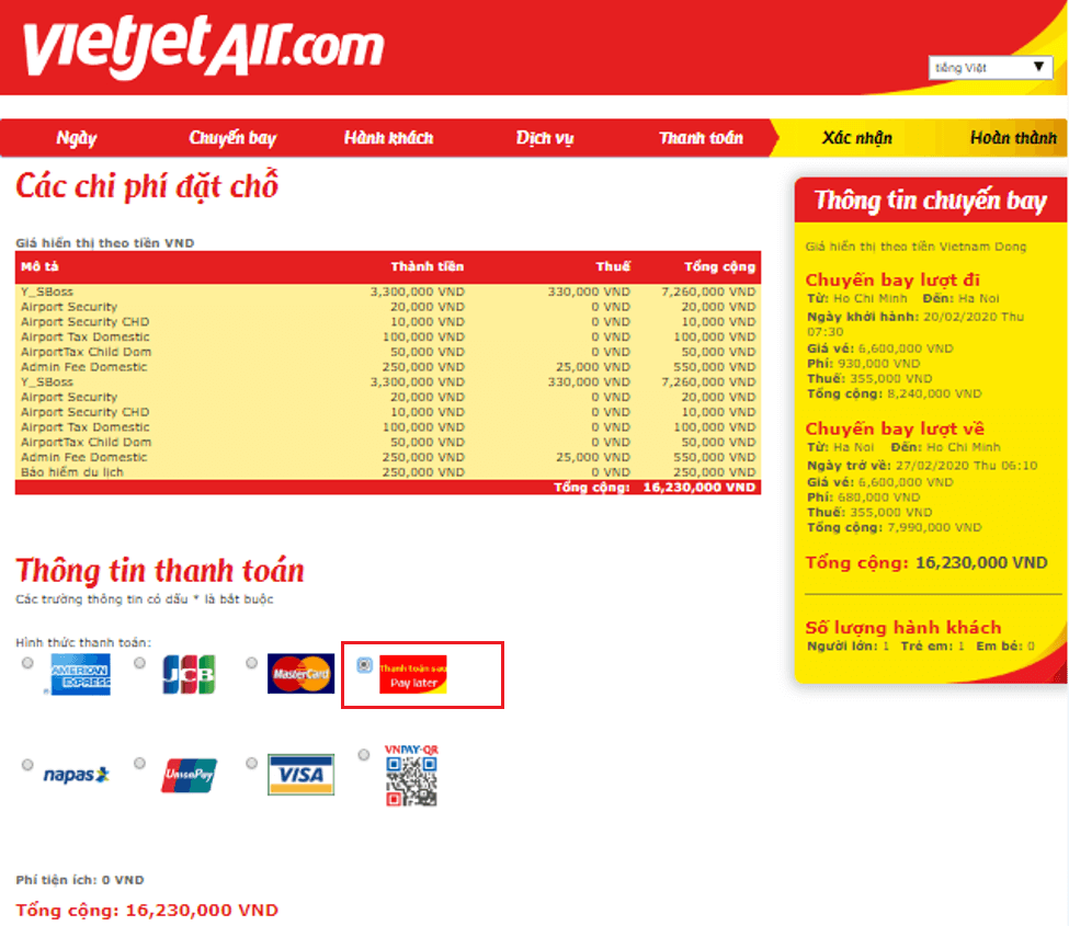 Vietjet huong dan dat cho
