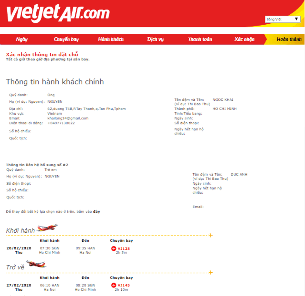 Vietjet huong dan dat cho