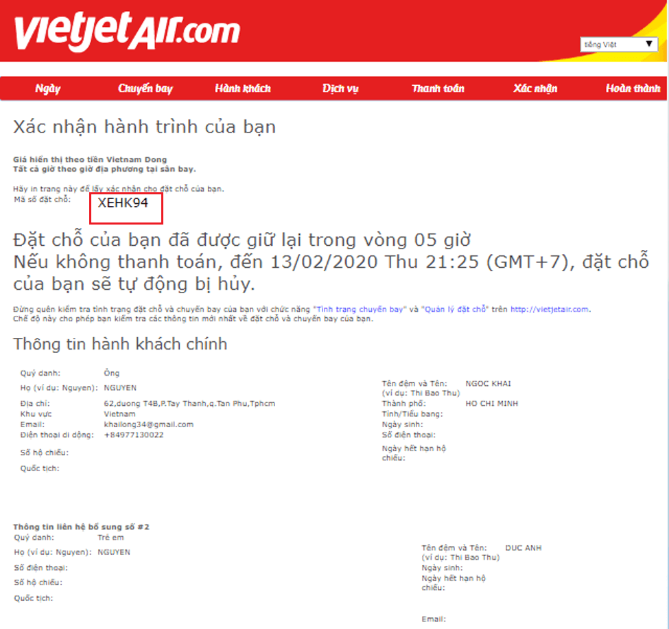 Vietjet huong dan dat cho