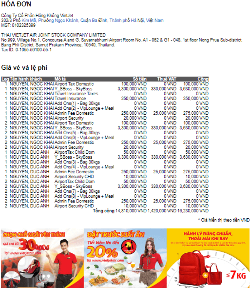 Vietjet huong dan dat cho