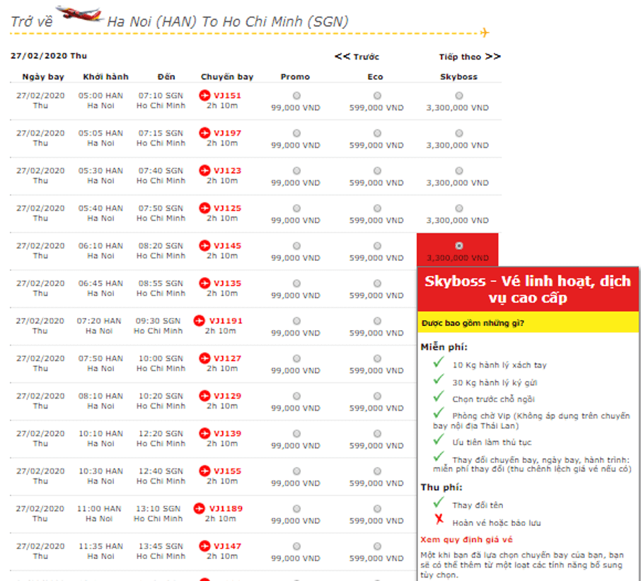 Vietjet huong dan dat cho