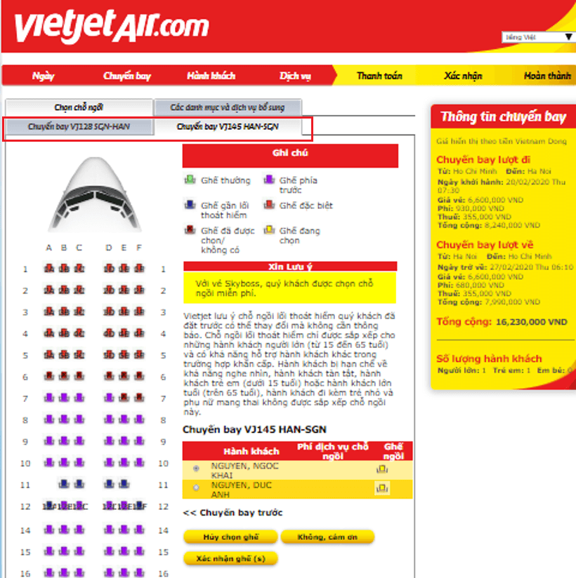 Vietjet huong dan dat cho